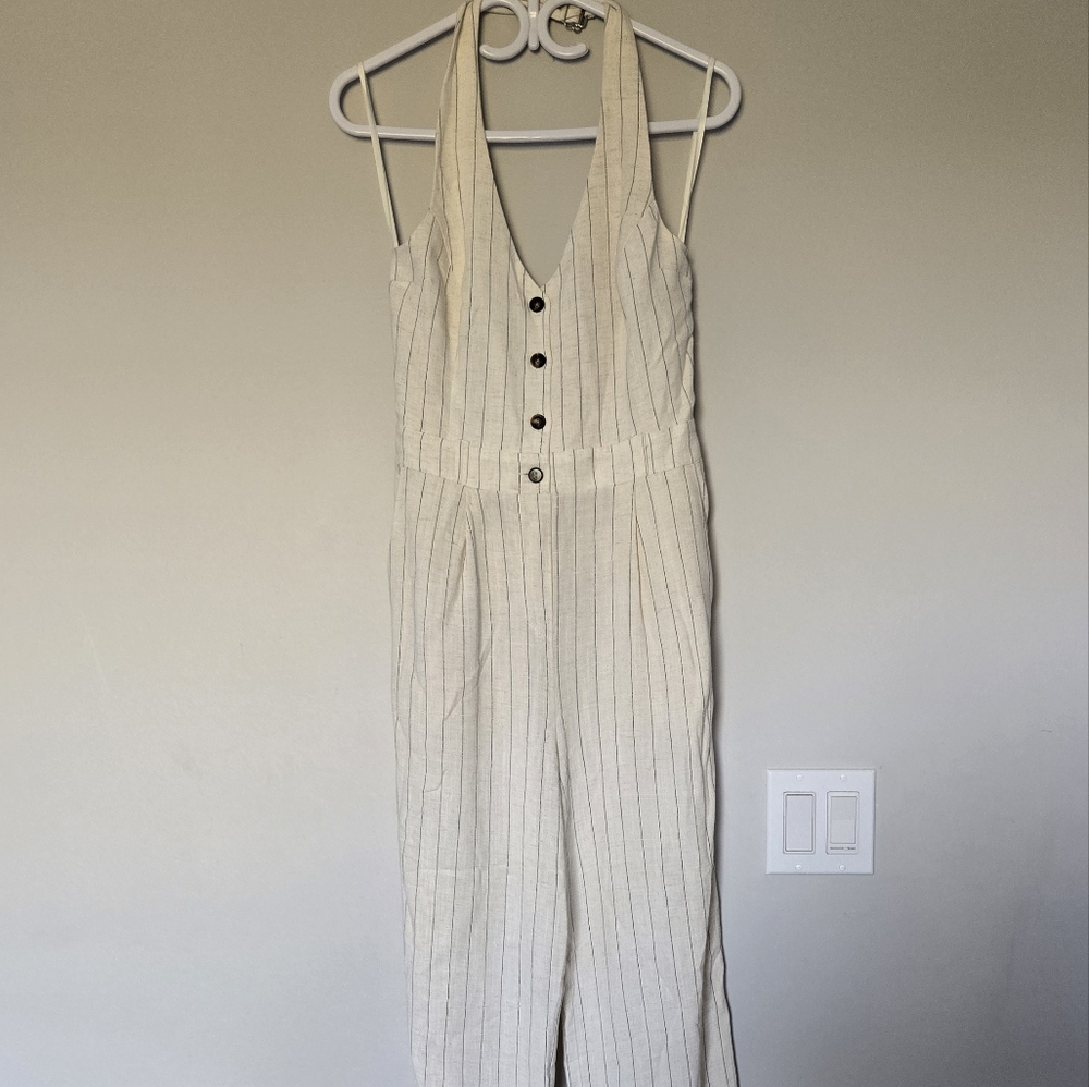 Elegant Cream Halter Jumpsuit